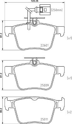 P85162 BREMBO Комплект тормозных колодок, дисковый тормоз