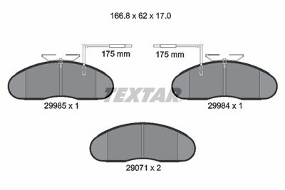 2998501 TEXTAR Комплект тормозных колодок, дисковый тормоз