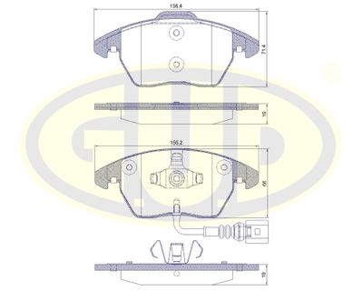 GBP880104 G.U.D. Комплект тормозных колодок, дисковый тормоз