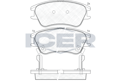 181557 ICER Комплект тормозных колодок, дисковый тормоз