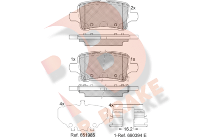 RB2326 R BRAKE Комплект тормозных колодок, дисковый тормоз