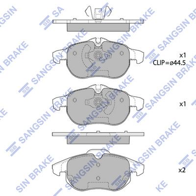 SP1758 Hi-Q Комплект тормозных колодок, дисковый тормоз