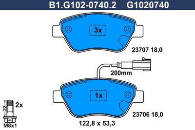 B1G10207402 GALFER Комплект тормозных колодок, дисковый тормоз