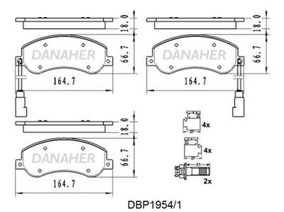 DBP19541 DANAHER Комплект тормозных колодок, дисковый тормоз