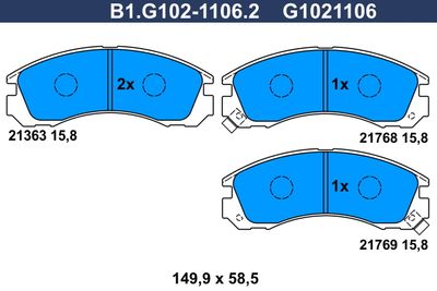 B1G10211062 GALFER Комплект тормозных колодок, дисковый тормоз