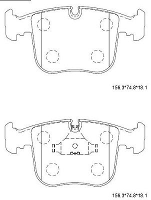 KD7582 ASIMCO Комплект тормозных колодок, дисковый тормоз