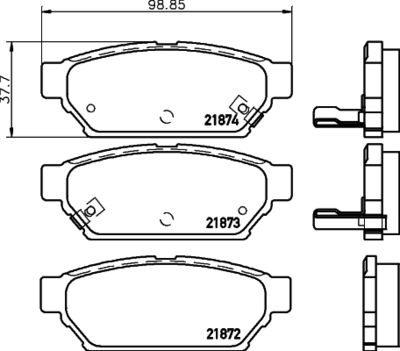 8DB355027351 HELLA PAGID Комплект тормозных колодок, дисковый тормоз