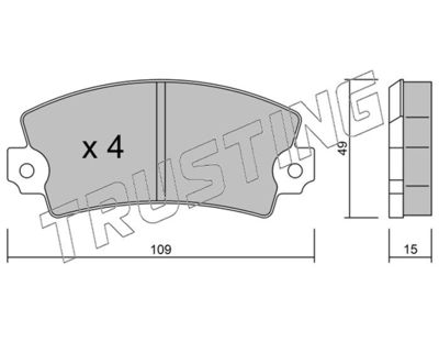 0052 TRUSTING Комплект тормозных колодок, дисковый тормоз