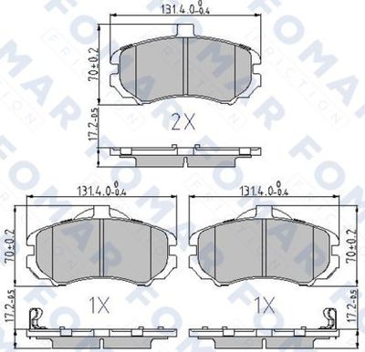 FO872681 FOMAR Friction Комплект тормозных колодок, дисковый тормоз