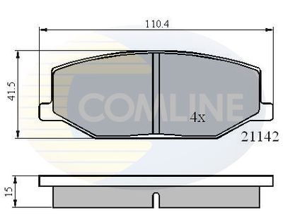 CBP0195 COMLINE Комплект тормозных колодок, дисковый тормоз