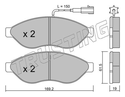 7241 TRUSTING Комплект тормозных колодок, дисковый тормоз
