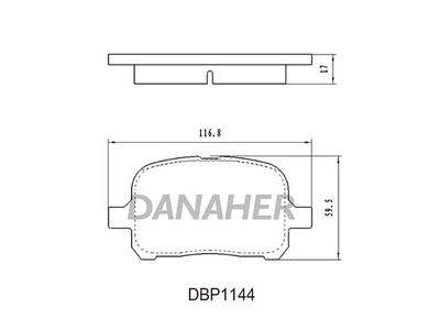 DBP1144 DANAHER Комплект тормозных колодок, дисковый тормоз