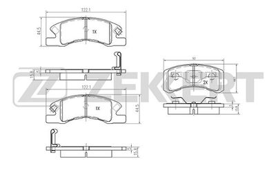 BS2093 ZEKKERT Комплект тормозных колодок, дисковый тормоз