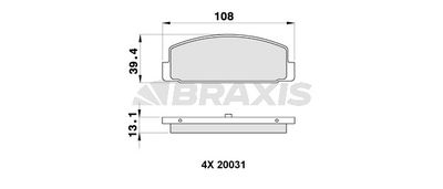 AA0131 BRAXIS Комплект тормозных колодок, дисковый тормоз