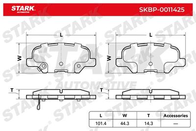 SKBP0011425 Stark Комплект тормозных колодок, дисковый тормоз