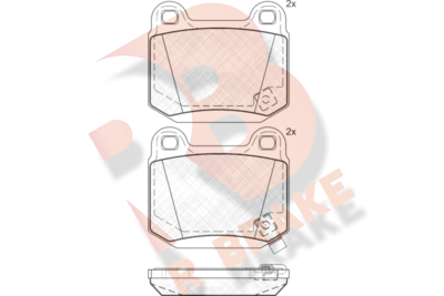 RB1634 R BRAKE Комплект тормозных колодок, дисковый тормоз