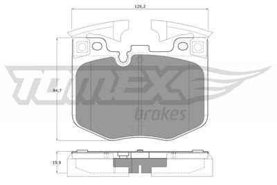 TX1986 TOMEX Brakes Комплект тормозных колодок, дисковый тормоз