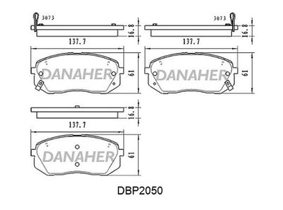DBP2050 DANAHER Комплект тормозных колодок, дисковый тормоз