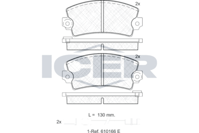 180101066 ICER Комплект тормозных колодок, дисковый тормоз