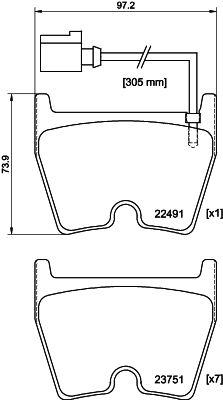 8DB355025171 HELLA PAGID Комплект тормозных колодок, дисковый тормоз