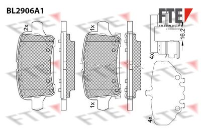 BL2906A1 FTE Комплект тормозных колодок, дисковый тормоз