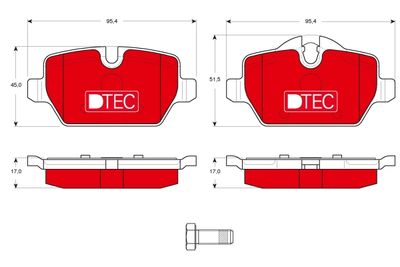 GDB1612DTE TRW Комплект тормозных колодок, дисковый тормоз