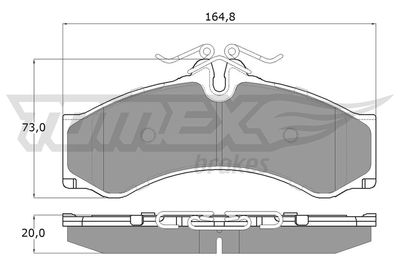 TX1148 TOMEX Brakes Комплект тормозных колодок, дисковый тормоз