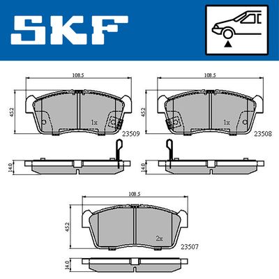 VKBP80275A SKF Комплект тормозных колодок, дисковый тормоз