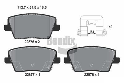 BPD2340 BENDIX Braking Комплект тормозных колодок, дисковый тормоз