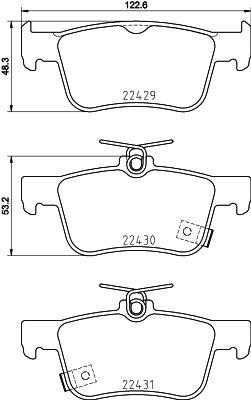 8DB355037641 HELLA PAGID Комплект тормозных колодок, дисковый тормоз