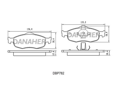 DBP782 DANAHER Комплект тормозных колодок, дисковый тормоз