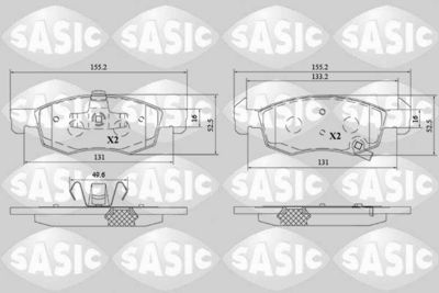 6216203 SASIC Комплект тормозных колодок, дисковый тормоз