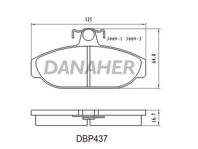 DBP437 DANAHER Комплект тормозных колодок, дисковый тормоз