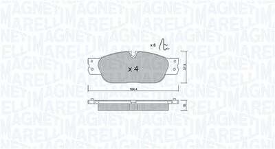 363916061203 MAGNETI MARELLI Комплект тормозных колодок, дисковый тормоз