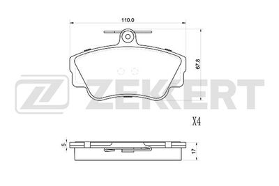 BS2994 ZEKKERT Комплект тормозных колодок, дисковый тормоз