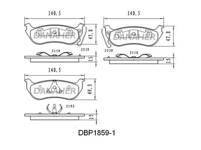 DBP18591 DANAHER Комплект тормозных колодок, дисковый тормоз