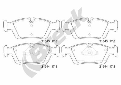 232870070100 BRECK Комплект тормозных колодок, дисковый тормоз