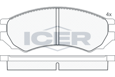 180878 ICER Комплект тормозных колодок, дисковый тормоз