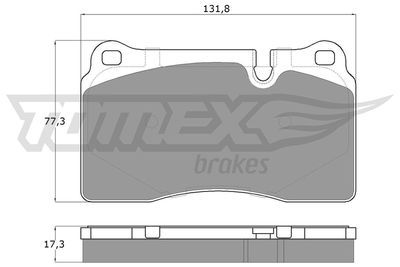 TX1672 TOMEX Brakes Комплект тормозных колодок, дисковый тормоз