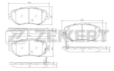 BS2086 ZEKKERT Комплект тормозных колодок, дисковый тормоз