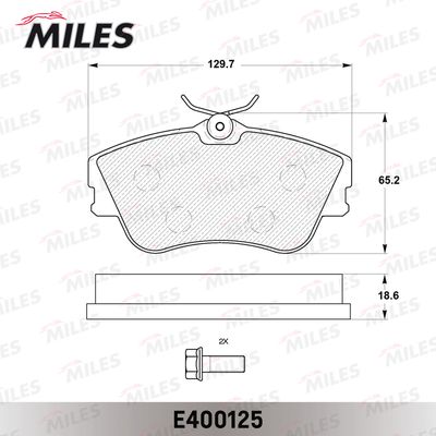 E400125 MILES Комплект тормозных колодок, дисковый тормоз