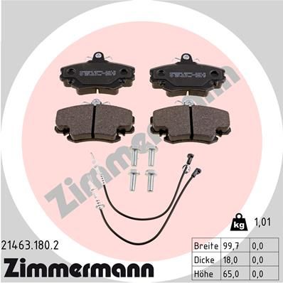 214631802 ZIMMERMANN Комплект тормозных колодок, дисковый тормоз