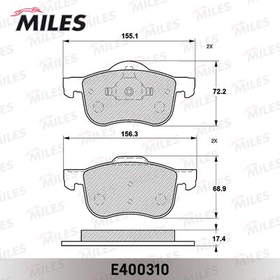 E400310 MILES Комплект тормозных колодок, дисковый тормоз