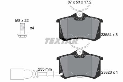 2382301 TEXTAR Комплект тормозных колодок, дисковый тормоз