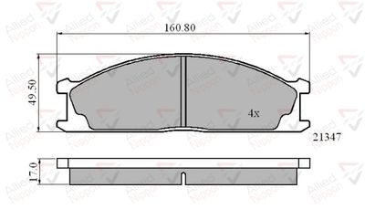 ADB0423 COMLINE Комплект тормозных колодок, дисковый тормоз