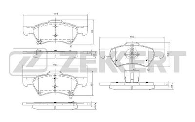 BS2839 ZEKKERT Комплект тормозных колодок, дисковый тормоз