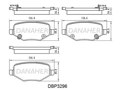 DBP3296 DANAHER Комплект тормозных колодок, дисковый тормоз
