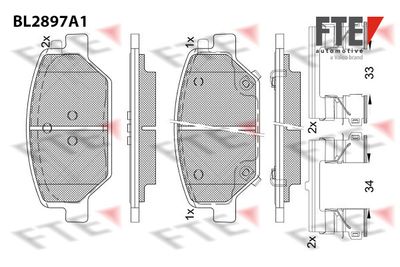 BL2897A1 FTE Комплект тормозных колодок, дисковый тормоз