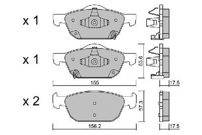 BPHO1006 AISIN Комплект тормозных колодок, дисковый тормоз