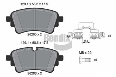 BPD1646 BENDIX Braking Комплект тормозных колодок, дисковый тормоз